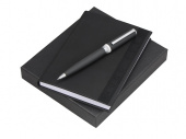 Подарочный набор: блокнот А6, ручка шариковая (черный, темно-серый)