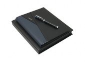 Подарочный набор Lapo: папка A5, ручка-роллер (черный, темно-синий)