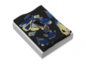 Подарочный набор: часы наручные женские, шерстяной платок (черный, синий)
