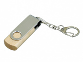 USB 2.0- флешка промо на 16 Гб с поворотным механизмом (серебристый, натуральный)
