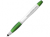 Ручка-стилус шариковая Nash с маркером (зеленый, серебристый)