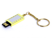 USB 2.0- флешка на 8 Гб Кулон с кристаллами и мини чипом (серебристый, золотистый)