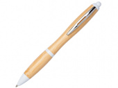 Ручка шариковая Nash из бамбука (белый, натуральный)