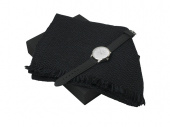 Подарочный набор Celso: шарф, часы наручные мужские (черный)