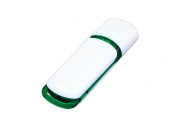 USB 2.0- флешка на 8 Гб с цветными вставками (зеленый, белый)