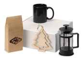 Подарочный набор с чаем, кружкой и френч-прессом Чаепитие (черный, прозрачный)