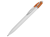 Ручка пластиковая шариковая Эллингтон (белый, оранжевый)