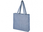 Эко-сумка с клинчиком Pheebs из переработанного хлопка (синий)