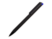 Ручка металлическая шариковая Taper Metal soft-touch (черный, синий)