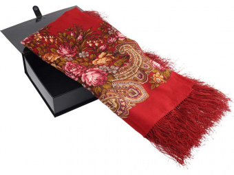 Павлопосадский платок (красный, разноцветный)