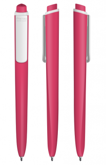 Ручка Torsion/P02 Pigra 02 Soft Touch Premec, розовый, белый клип