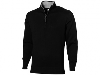 Пуловер Set на молнии, мужской (черный, светлый меланж)