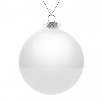 Елочный шар Finery Gloss, 10 см, глянцевый белый