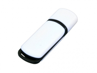 USB 2.0- флешка на 64 Гб с цветными вставками (черный, белый)
