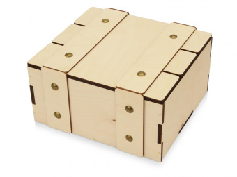 Деревянная подарочная коробка с крышкой Ларчик (натуральный)