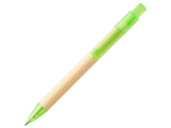 Ручка картонная шариковая Safi (зеленый, натуральный)