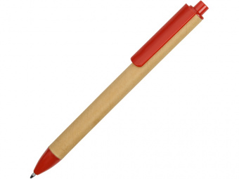Ручка картонная шариковая Эко 2.0 (красный, бежевый)