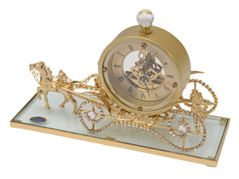 Интерьерные часы Карета (золотистый, прозрачный)