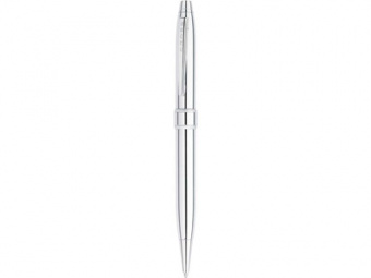 Ручка шариковая Cross модель Stratford в футляре, серебристая глянцевая
