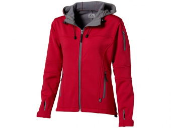 Куртка софтшел Match женская (серый, красный)