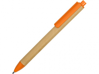 Ручка картонная шариковая Эко 2.0 (оранжевый, бежевый)