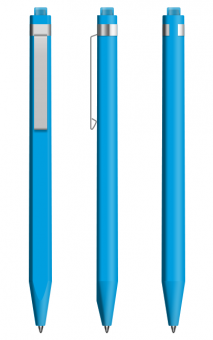 Ручка Radical/P01 Pigra 01 Metal Clip Soft Touch Premec, голубой