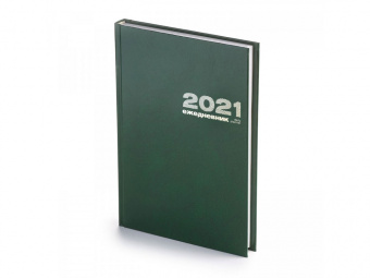 Ежедневник А5 датированный Бумвинил на 2021 год (зеленый)