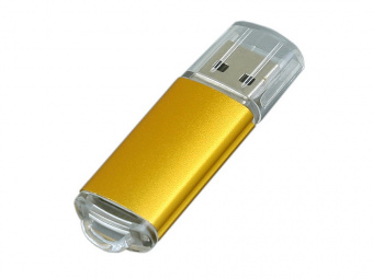 USB 2.0- флешка на 64 Гб с прозрачным колпачком (золотистый)