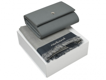 Подарочный набор Bird: шарф, сумочка (серый)