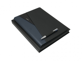 Подарочный набор Lapo: папка А4, ручка шариковая (черный, темно-синий)